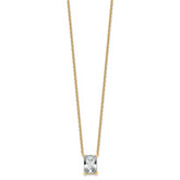 14k 3 1/2 carat Certified Lab Grown Diamond VS+ F+ Radiant Complete 18 inch Four Prong Pendant Necklace